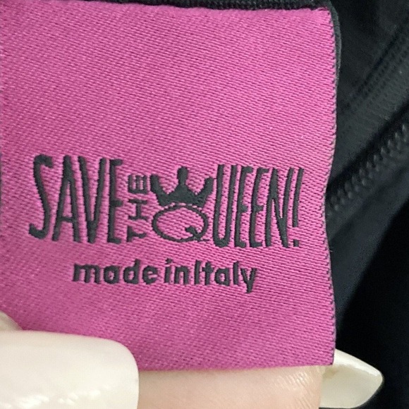 Save The‎ Queen Dress Womens Sz Medium Black Halter Trumpet Train Evening Open - Picture 13 of 16